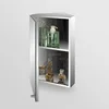 Mini size stainless steel corner bathroom led mirror cabinet with competitive price