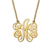 Fancy Sterling Silver Monogram Necklace Gold Fashion Name Necklace Women Monogram