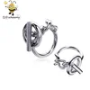 2018 France Popular Jewelry 925 Sterling Silver Rope Chain Ring For Women Rotatable Lock Wedding Ring Fine Jewelry