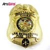 Customized design die struck soft enamel metal pin fire services badge