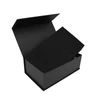 Folding Matt Black Closure Gift Cardboard Book Shaped magnetic closure Box Hair Extension Packaging With Satin Silk Insert