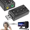 Mini External USB 2.0 Sound Card 7.1 Channel 3D Audio Adapter Converter + 3.5mm Earphone MIC Interface for PC Computer