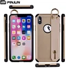 New Style 2019 Leather Sideband Wrist Rope Back Cover For iPhone XS Max Stand Armor Phone Case