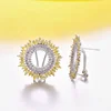 Zhefan Jewelry two circle cubic zircon clip on earrings for women