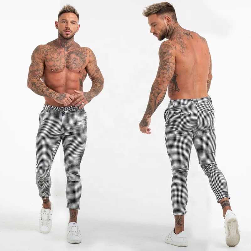 grey checkered pants outfit men