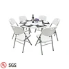 Outdoor Round Folding Dining Table For Six Chairs Set