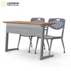 School furniture double student study table movable desk two people desks university desks and chairs