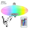 Fancy led lights 5w Smart bluetooth music bulb seven color remote controller wireless UFO round panel bulb lamp