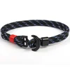 New designs hot sale handmade nylon black/silver/gold Axe hook bracelet men jewelry anchor bracelet