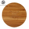 Round wood grain wireless charger 10w compatible with 7.5w wireless charging real bamboo wood wooden wireless charging