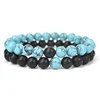 Black Onyx Turquoise His And Hers Bracelets Couple Bracelet Set