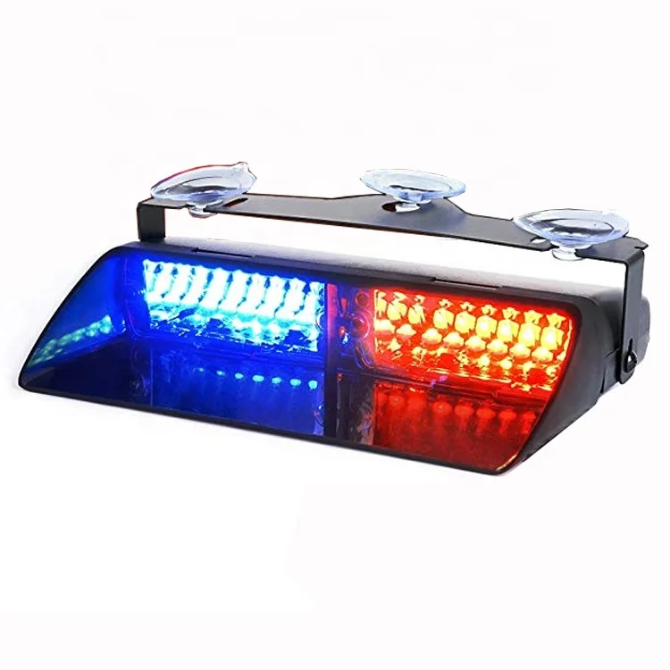 LED Law Enforcement 16LED Emergency Hazard Warning Flash light Red Blue Vehicle Car Dash Deck LED Visor Police Light