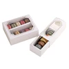 Customized White Macaron box with transparent window dessert macarons pastry packaging gift boxes