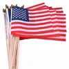 Factory Direct Sales Custom Printing Polyester American Flags On Sticks With Wooden Rod