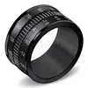 12mm, US Ring Size:7-12 wholesale customized black ionic plated fashion men titanium steel ring
