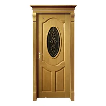 Коммерческих Незаконченный арочные твердой древесины тика овальные стеклянные входные двери