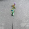 Metal Dragonfly and Flower Figurine Sticks for Garden Decoration