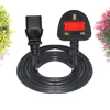 5FT Ac Extension Cable 10a 250v BSI 3 Pin Female Connector Plug C13 Uk Power Cord