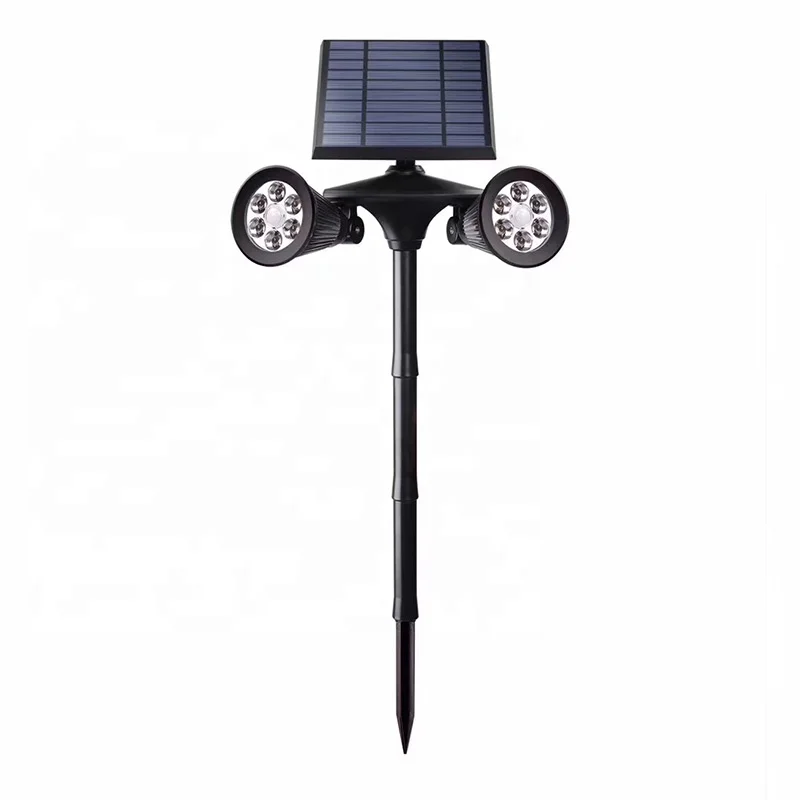 2-in-1 Waterproof Outdoor Adjustable Wall Light 6 Led Solar Spotlight