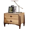 1018-11 cute luxury two tone color solid wood leg MDF oak veneer natural finishing night stand