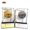 Souvenir crystal glass Golden metal award trophy