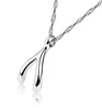 925 sterling silver Y shape wishbone pendant necklace for women