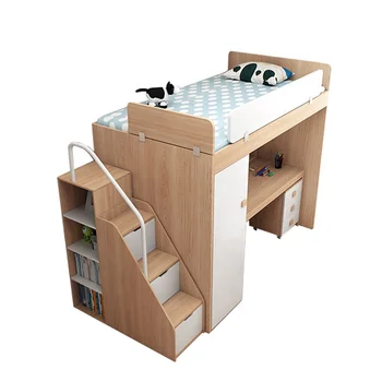 bunk bed with desk space