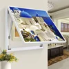 Covering meter box wooden picture poster frame for Elevated cover with padlock prevents and wall