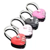 Resettable 3 Digit Combination Travel Luggage Suitcase Padlock Steel Wire Metal Purple Red Heart Love Lock