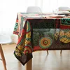 Tablecloth Boho Sun Floral Table Cloth Lace Edge Linen And Cotton Multi-Function Table Cover Colorful For Gift 9 Sizes