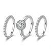 13689 xuping three ring set artificial italiana compromiso con diamantes anillos de plata, white gold wedding rings
