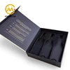 Custom expensive cardboard rectangle foil logo pu gift box packing bottle presenter