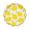 New fruit paper plate yellow lemon birthday decorations tableware