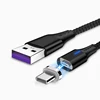 Magnetic Phone Charging Cable 3 in 1 magnetic data transfer USB Cable red color
