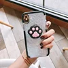 Kitty 3D Doll Diamond Cover Cute Cat's Claw Transparent soft case for iphone Xs Max Xs X Xr 6 7 8Plus