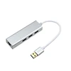 2019 new metal shell 4-in-1 USB 3.0 to RJ45 1000M 2 USB3.0 for laptop and phone