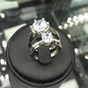Wholesale Classic 6 Claws Solid Solitaire Moissanite Ring in 14K or 18k White Gold for Ring