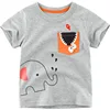 cool boys t shirt with cute cartoon elephant round neck short sleeves