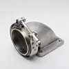 Vband 90 Degree Cast Turbo Elbow Adapter Flange SS304 + Clamp and Flange For T3 T4 Turbocharger TKD90VDS