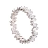 Newest Products White Simple Ring Girl Jewelry Zircon Square Stones Ring For Party