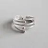 Wholesale jewelry simple line 925 silver ring FSR252 meteor rain open joint ring free shipping