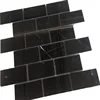 Black marble thin stone mosaic solid panel tile piece backing mesh in Australia