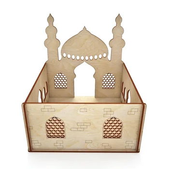 Hedendaags Moslim Kinderen Houten Laser Gesneden Moskee Eid Mubarak Decoratie RN-76