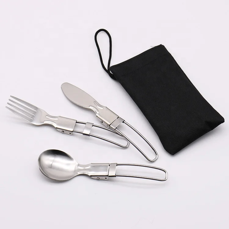 
Metal Material and Flatware Sets Flatware Type Folding camping cutlery 