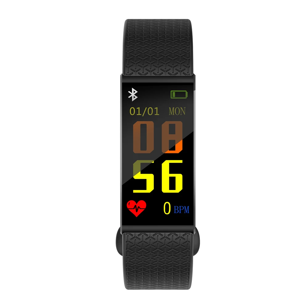 
0.96 inch color screen IP68 waterproof true Pedometer heart rate blood pressure smart bracelet sms notifications smart band 