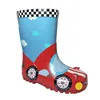 Hot sale blue rain boots with 3D car design for kids