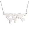 Map of the world 316L stainless steel necklace minimalist gold elements personality pendant Nordic style collarbone necklace
