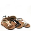 Chic beads floral modify ladies fashion sandal flat