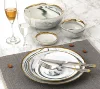 Best quality bowl dinner ware gold rimmed china marble bowl