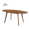 Restaurant modern design wood oval large dining table base for kitchen furniture